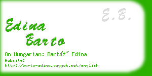 edina barto business card